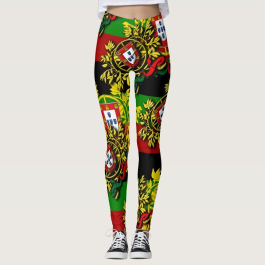 Portugiesische Muster Leggings (Vorderseite)