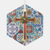 Portugiesische Muster Ornament Aus Glas (Vorderseite)