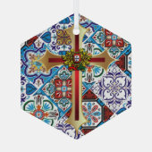 Portugiesische Muster Ornament Aus Glas (Rückseite)