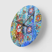 Portugiesische Muster Runde Wanduhr (Winkel)