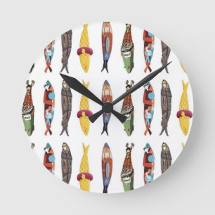 Portugiesische Muster Runde Wanduhr