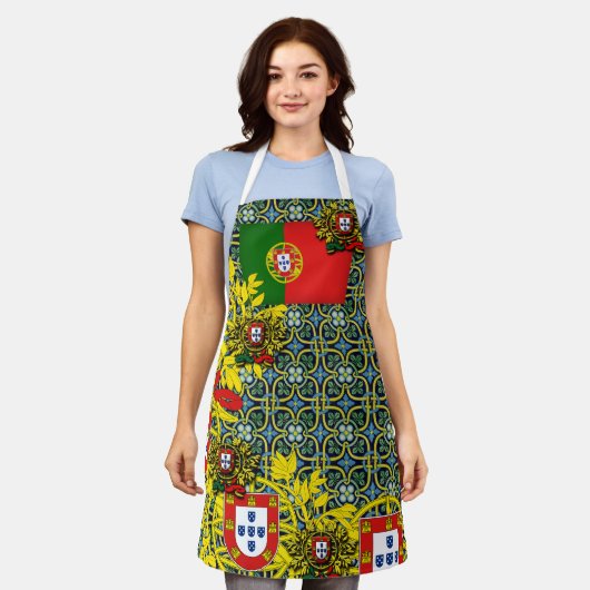 Portugiesische Muster Schürze (Getragen)