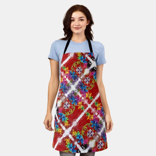 Portugiesische Muster Schürze (Getragen)