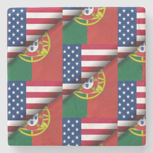 Portugiesische Muster Steinuntersetzer (Vorderseite)