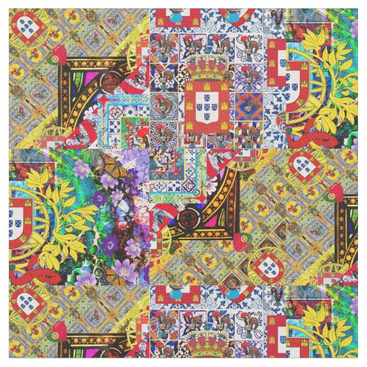 Portugiesische Muster Stoff (Nahaufnahme)