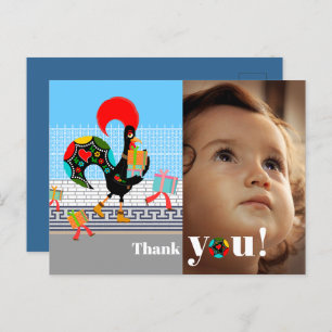 Portugiesische Rooster Birthday Party Danke Postkarte