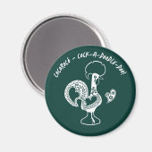 Portugiesische Rooster Early Riser Moderne Silhoue Magnet (Vorderseite/Rückseite)