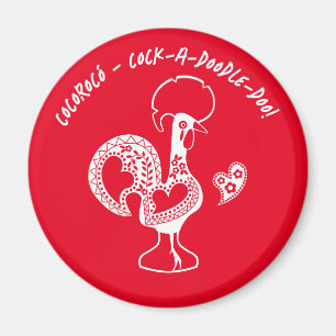 Portugiesische Rooster Early Riser Moderne Silhoue Magnet