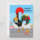 Portugiesische Rooster mit Geschenken 1. Geburtsta Einladung (Vorderseite)