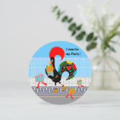 Portugiesische Rooster mit Geschenken 1. Geburtsta Einladung (Stehend Vorderseite)