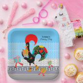 Portugiesische Rooster mit Geschenken 1. Geburtsta Pappteller (Party)