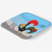 Portugiesische Rooster mit Geschenken 1. Geburtsta Pappteller (Gewinkelt)