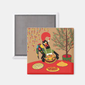 Portugiesische Rooster Sweet Christmas Magnet (Vorderseite/Rückseite)