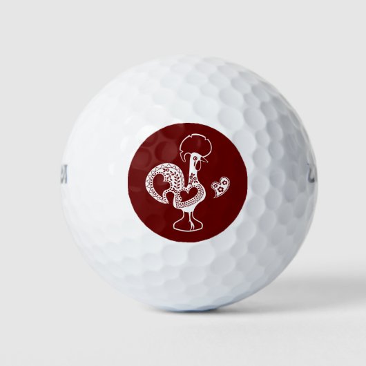 Portugiesische Rooster Viel Glück - Boa Sorte Golfball (Vorderseite)