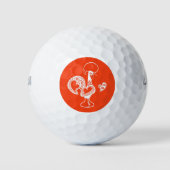 Portugiesische Rooster Viel Glück - Boa Sorte Golfball (Vorderseite)
