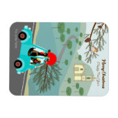 Portugiesische Rooster Weihnachtskarte Magnet (Horizontal)