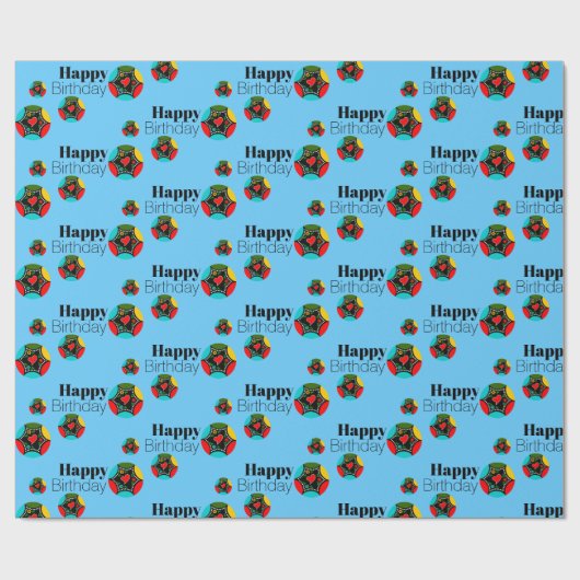 Portugiesische Roosterfarben Geschenkpapier (Flach)