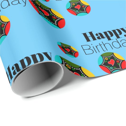 Portugiesische Roosterfarben Geschenkpapier (Rolleneckpunkt)