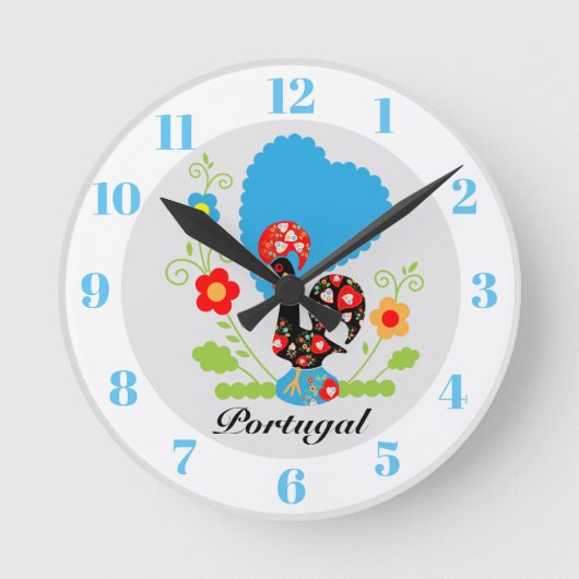 Portugiesische Roosterunde Runde Wanduhr (Vorderseite)