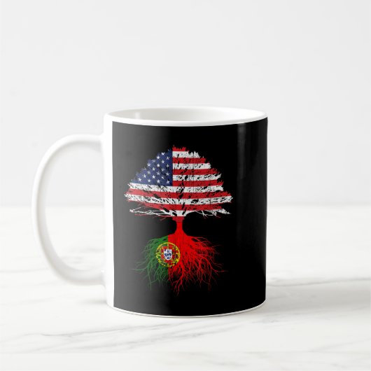 Portugiesische Roots American Grown Portugal Flag Kaffeetasse (Links)