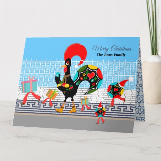 Portugiesische Roster-Geschenke und Baublumen-Para Karte (Vorderseite)