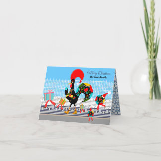 Portugiesische Roster-Geschenke und Baublumen-Para Karte