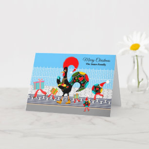 Portugiesische Roster-Geschenke und Baublumen-Para Karte