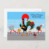 Portugiesische Roster-Geschenke und Baublumen-Para Postkarte (Vorne/Hinten)