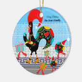Portugiesische Roster Weihnachtsfeier Keramik Ornament (Links)