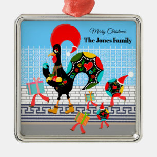 Portugiesische Roster Weihnachtsfeier Ornament Aus Metall