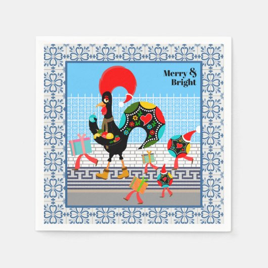 Portugiesische Roster Weihnachtsfeier Serviette (Vorderseite)