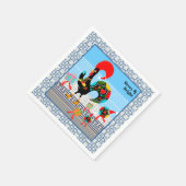 Portugiesische Roster Weihnachtsfeier Serviette (Ecke)