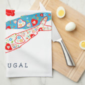 Portugiesische Sardinen Geschirrtuch (Viertel Falte)