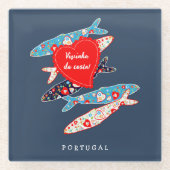 Portugiesische Sardinen Glasuntersetzer (Vorderseite)