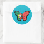 Portugiesische Schmetterlingsflagge Runder Aufkleber (Tasche)