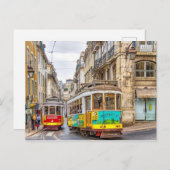 portugiesische Straßenbahnlinie Postkarte (Vorne/Hinten)