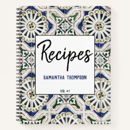 Portugiesische Tile Azulejo Farbige geometrische R Notizblock