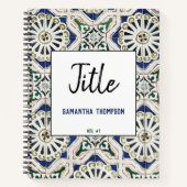 Portugiesische Tile Azulejo Farbige geometrische S Notizblock (Vorderseite)