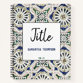 Portugiesische Tile Azulejo Farbige geometrische S Notizblock