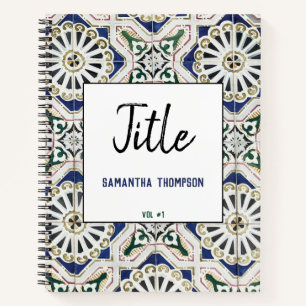 Portugiesische Tile Azulejo Farbige geometrische S Notizblock
