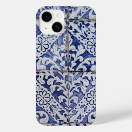 Portugiesische Tiles - Azulejo Blau und Weiße Flor Case-Mate iPhone 14 Hülle