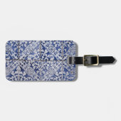 Portugiesische Tiles - Azulejo Blau und Weiße Flor Gepäckanhänger (Vorderseite horizontal)