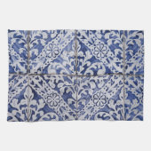 Portugiesische Tiles - Azulejo Blau und Weiße Flor Geschirrtuch (Horizontal)