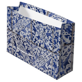 Portugiesische Tiles - Azulejo Blau und Weiße Flor Große Geschenktüte