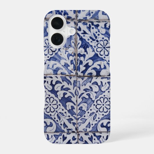 Portugiesische Tiles - Azulejo Blau und Weiße Flor iPhone 16 Hülle (Rückseite)