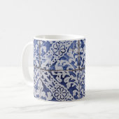 Portugiesische Tiles - Azulejo Blau und Weiße Flor Kaffeetasse (Vorderseite Links)