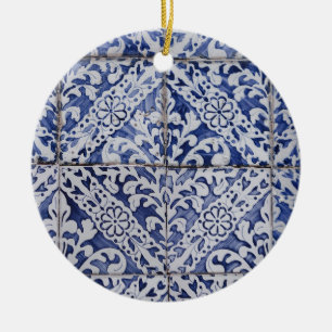 Portugiesische Tiles - Azulejo Blau und Weiße Flor Keramik Ornament
