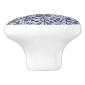 Portugiesische Tiles - Azulejo Blau und Weiße Flor Keramikknauf (Seitenansicht)