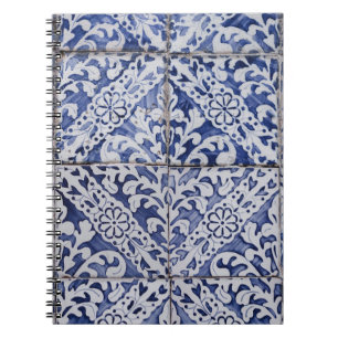 Portugiesische Tiles - Azulejo Blau und Weiße Flor Notizblock