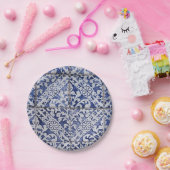 Portugiesische Tiles - Azulejo Blau und Weiße Flor Pappteller (Party)